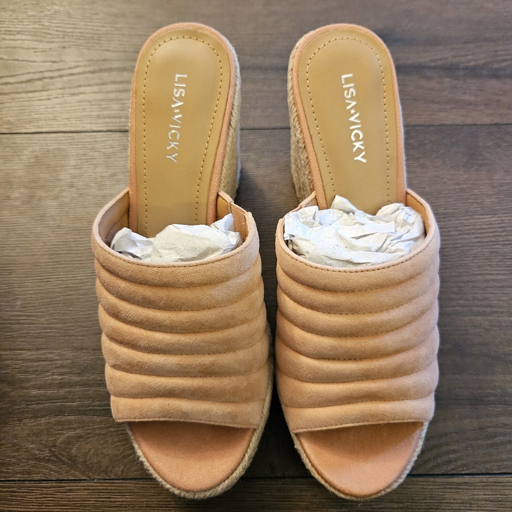 Lisa Vicky Gogo Platform Wedge Sandals in Canyon Sun Size 8 M New NIB